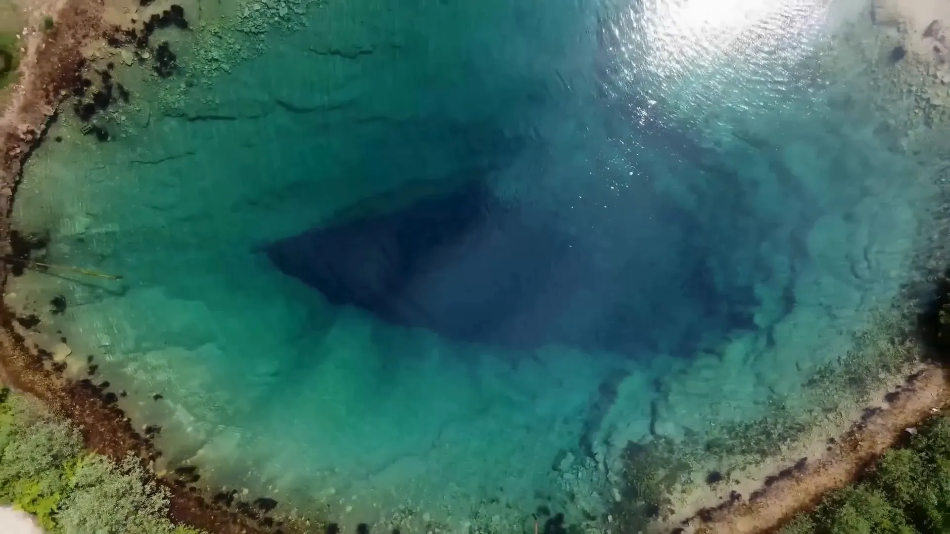 Aerial view of Eye Lake in Croatia